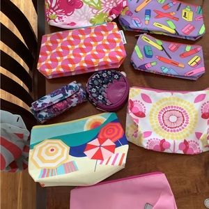 Lot of 9 cosmetic pouches